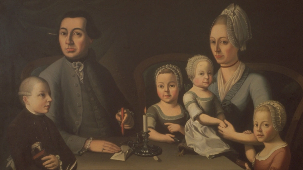 Иоганн Рудольф Гейги-Гемусеус с семьей